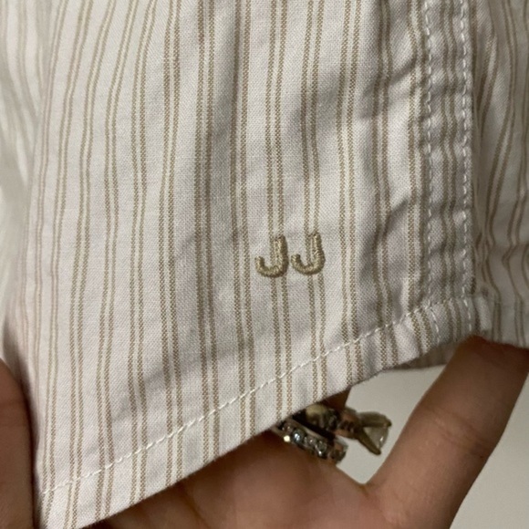 Janie and Jack Striped Button Down Cotton Long Sleeve 12-18M - Picture 5 of 6